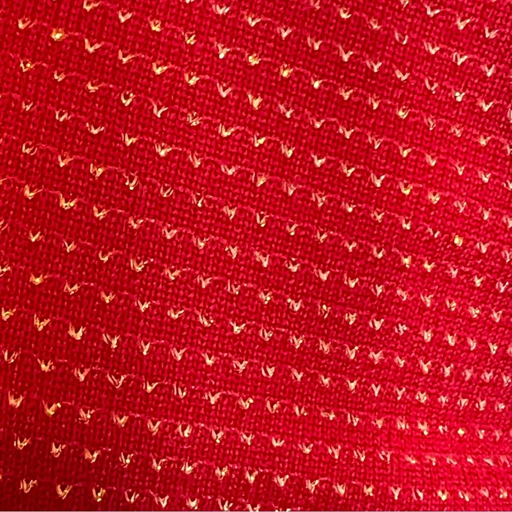 NWT $140 Michael Kors Red Dress Small Gold Metallic Faux-Wrap Crimson - Picture 10 of 15